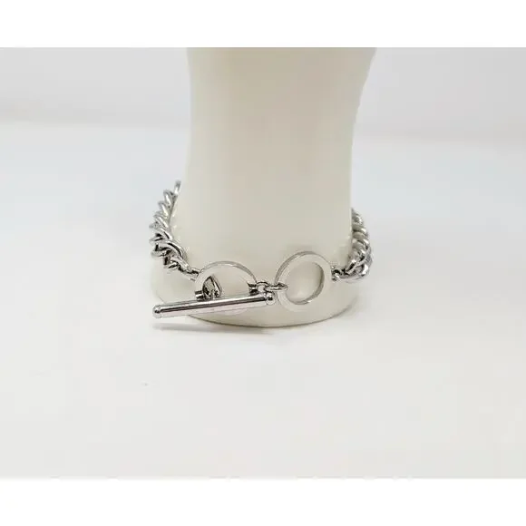 Chico's Bracelet Silver Tone Rhinestone Pave Style ID Bling Modern - Picture 4 of 6